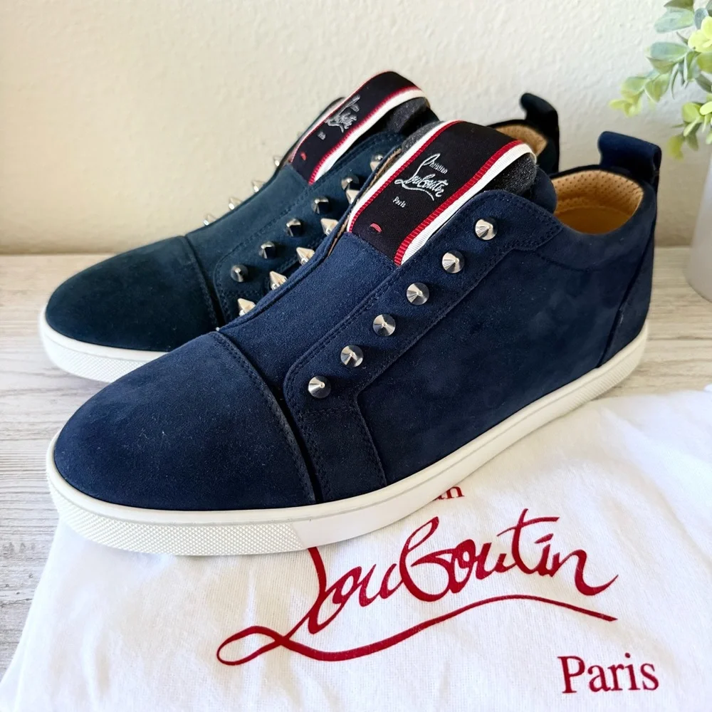 New Christian Louboutin FAV Fique Flat slip-on Sneakers men size 42, US 9 - Picture 7 of 8